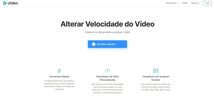 acelerar video online com clideo
