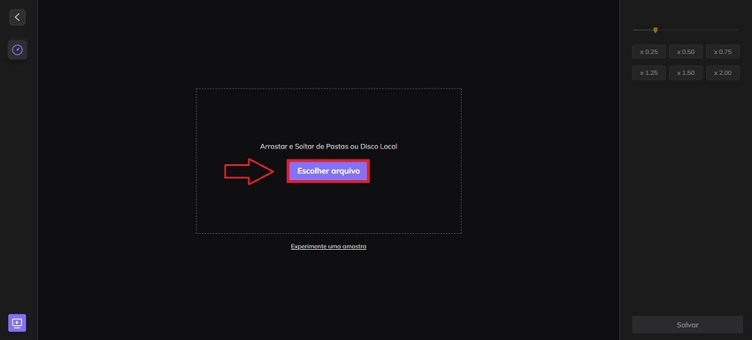 escolher arquivo no hitpaw acelerador de video online