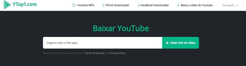 converter vídeo do youtube em mp3 online com YTop1