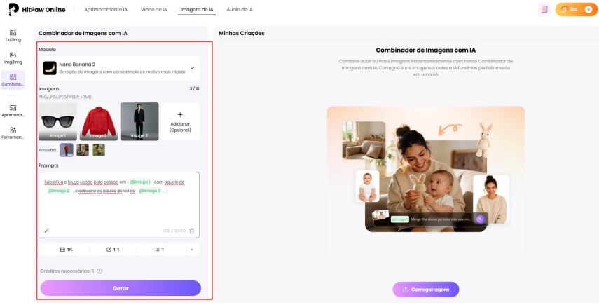 combinar imagens com hitpaw
